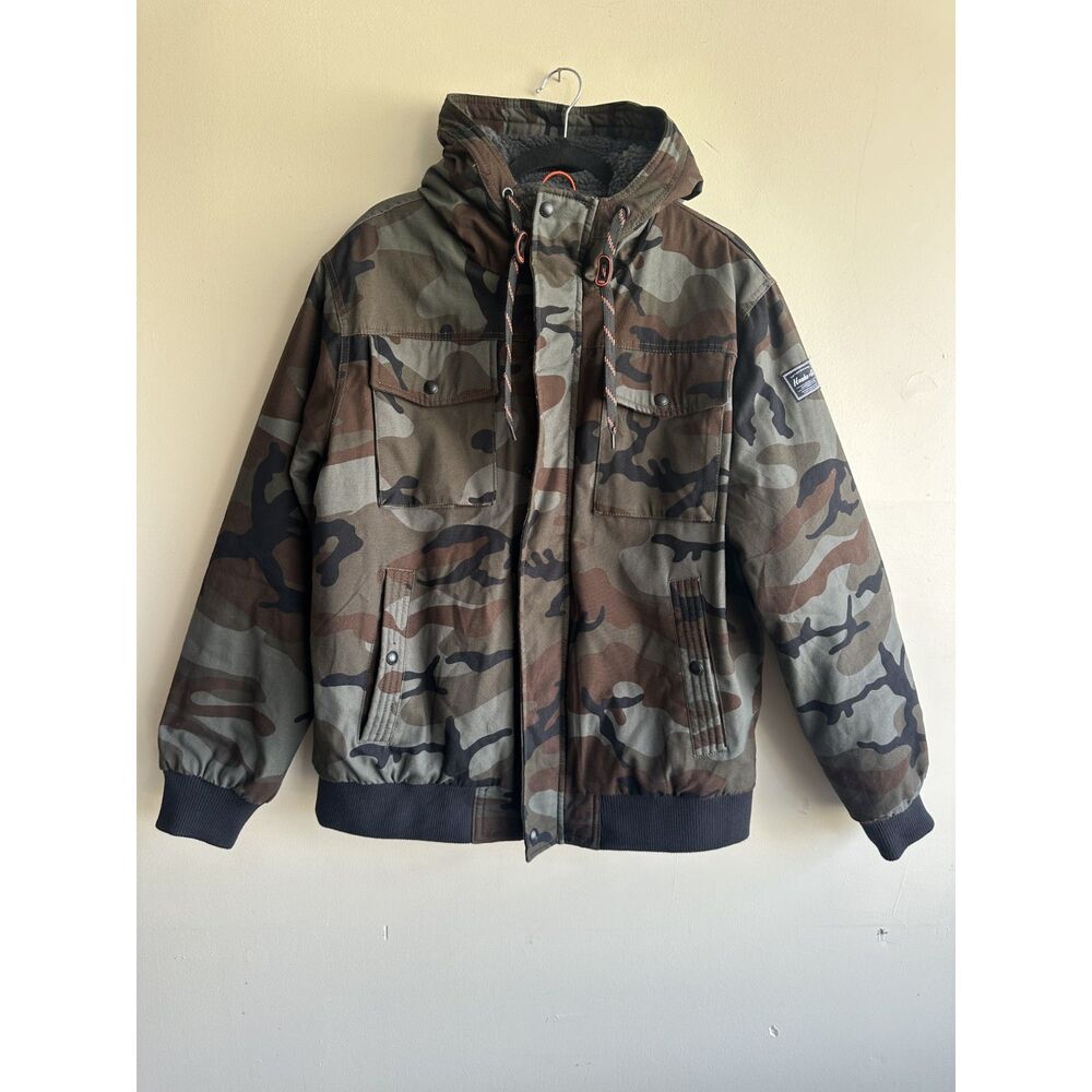 Hawke & Co Outfitter Camo Hooded Sherpa Lined Thermal Insulated Jacket Mens L